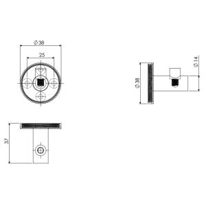 Clou Kaldur CL/09.05063.84 enkele haak gunmetal geborsteld PVD