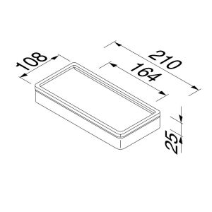 Geesa Frame 918804-02-06 planchet universeel 21 cm chroom/ zwart