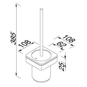 Geesa Frame 918811-02 toiletborstel met houder (witte borstelkop) chroom/ wit