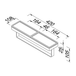 Geesa Frame 918853-02-420 handdoekrek met planchet chroom/ wit