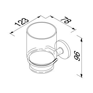 Geesa Hotel 915302-02 glashouder met glas chroom