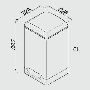 Geesa Hotel 91646 pedaalemmer 6 liter RVS gepolijst (OUTLET)