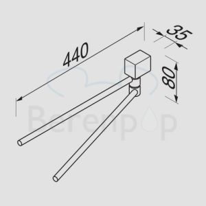 Geesa Nexx 750502 2-lids handdoekhouder 440mm chroom (OUTLET)