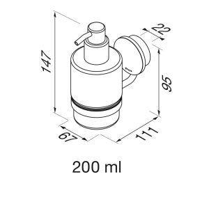 Geesa Opal Black 917216-06 zeepdispenser 200 ml zwart