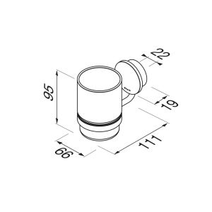 Geesa Opal Brushed Metal Black 917202-09 glashouder met glas zwart metaal geborsteld