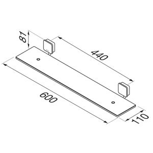 Geesa Topaz Chrome 917901-02-60-A planchet 60 cm chroom