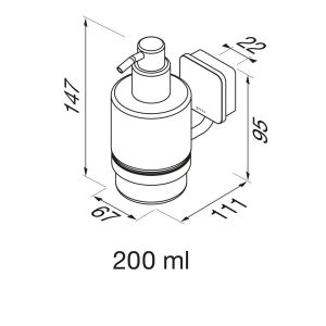 Geesa Topaz Chrome 917916-02-A zeepdispenser 200ml wand chroom