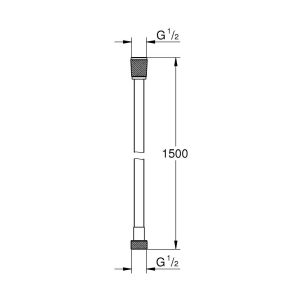 Grohe 28364KF1 Silverflex doucheslang 150cm zwart - phantom black