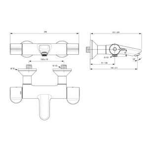 Ideal Standard Ceraplus 2 A6873AA bad/ douchethermostaat chroom (OUTLET)