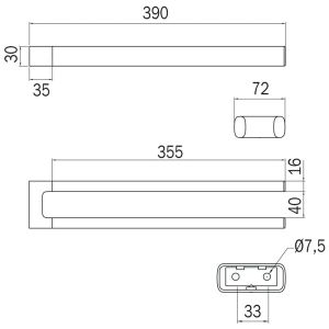 Inda Claire A7115AAC vaste dubbele handdoekhouder geborsteld nikkel