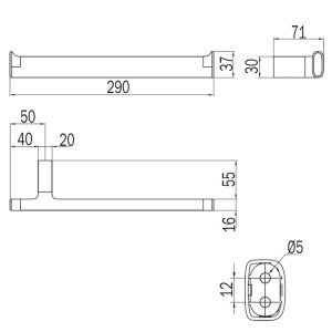 Inda Claire A71180AC dubbele handdoekhouder geborsteld nikkel