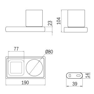 Inda Claire A7178ACR04 glashouder met zeepschaal chroom/ fumé glas