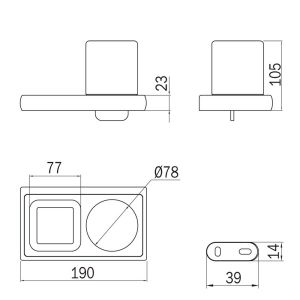 Inda Claire A7178ANE21 glashouder met zeepschaal mat zwart/ gesatineerd glas