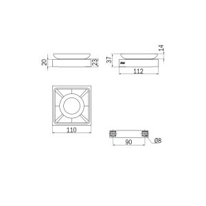 Inda Divo A15110WM03 zeephouder helder glas mat wit