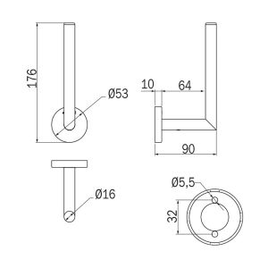Inda Gealuna A10280NS reserverolhouder RVS geborsteld