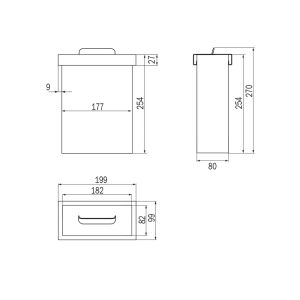 Inda Indissima A8801MNS papieren bakmodule met deksel 200mm RVS geborsteld
