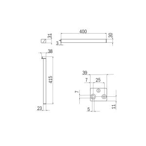 Inda Indissima A8815ACR vlag vormige handdoekstang chroom