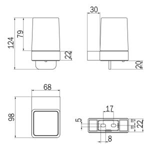 Inda Indissima A88670CR21 zeepdispenser met hendel chroom/ gesatineerd glas