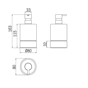Inda Mito A20060AC21 vrijstaande zeepdispenser gesatineerd glas/ geborsteld nikkel