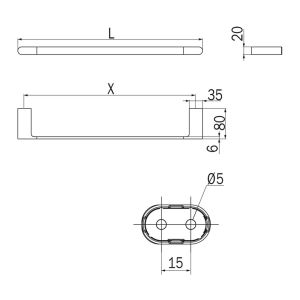Inda Mito A2018DWM handdoekhouder 84cm mat wit