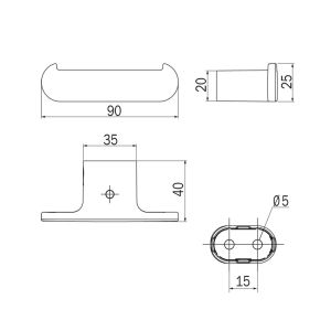 Inda Mito A2020BNE dubbele kledinghaak mat zwart