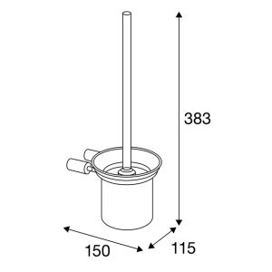 Pressalit Choice Q10800 toiletborstelgarnituur voor wandmontage glanzend staal