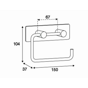 Pressalit Choice Q30210 toiletrolhouder met muurplaat geborsteld staal