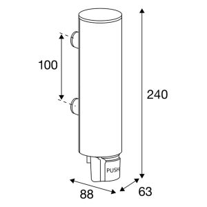 Pressalit Choice Q30700 zeepdispenser 330ml geborsteld staal