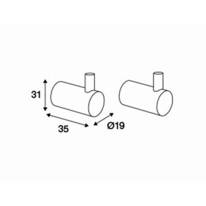 Pressalit Choice Q60150 handdoekhaakje pen mat wit (2 stuks)