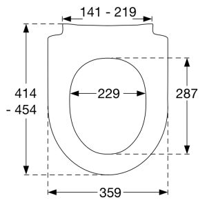 Pressalit Sway D 934231-BL6999 toiletzitting met deksel mat zwart