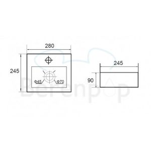 San4U 2502710 Mini-Beta fontein 28 x24,5x9cm keramiek wit (OUTLET)