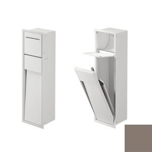 Inda MY Secret A8085AVN inbouwnis met toiletrolhouder en toiletborstelgarnituur 190x660mm mat avana