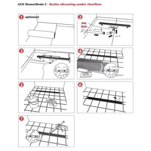 ACO ShowerDrain C 408739 douchegoot 98,5cm zijuitloop