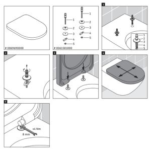 Duravit Architec 0061581000 scharnierset voor toiletzitting Architec 006969
