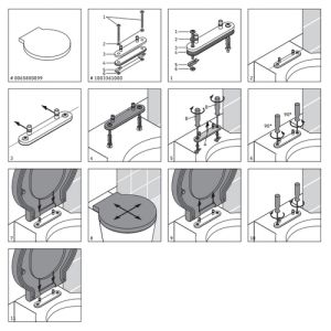Duravit Starck 1 1003361000 scharnierset voor toiletzitting Starck 1 006588