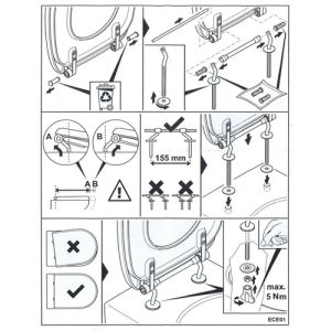 Villeroy en Boch O.Novo 88240161 set verstelbare scharnieren chroom