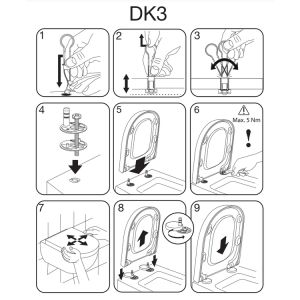 Pressalit Comfort D2 1050111-DK3999 toiletzitting met deksel zwart polygiene