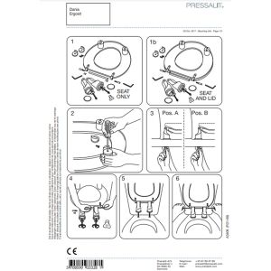 Pressalit Dania R23000 toiletzitting 50mm verhoogd zonder deksel wit