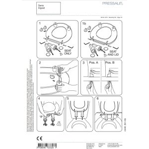 Pressalit Ergosit R20000 toiletzitting 50mm verhoogd met deksel wit
