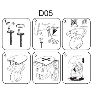 Pressalit Inspira Uni 1074000-D05999 toiletzitting met deksel wit