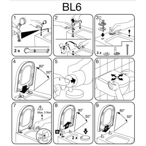 Pressalit Sway D 934231-BL6999 toiletzitting met deksel mat zwart