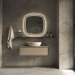 Phantom Mirrors Serie 006 006.80.80 Deens ovale LED spiegel, 80x80 cm met directe en indirecte led rondom