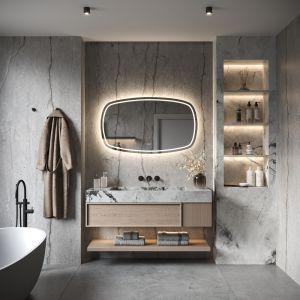 Phantom Mirrors Serie 007 007.100.65 Deens ovale LED spiegel, 100x65 cm met directe en indirecte led rondom