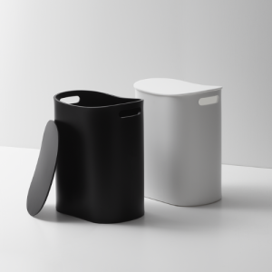 Decor Walther 0615260 ALL IN wasmand en krukje 48.5x39x27.5cm mat zwart acryl