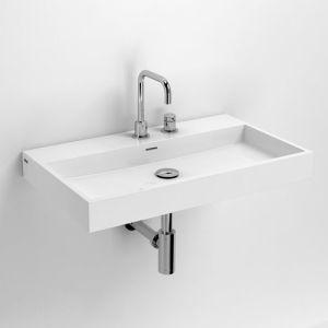 Clou Wash Me CL0226032 wastafel 70x42cm mineral marmer wit