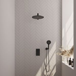 Brauer Carving 5-S-128 thermostatische inbouw regendouche 3-weg omstelling SET 32 mat zwart