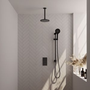 Brauer Carving 5-S-143 thermostatische inbouw regendouche 3-weg omstelling SET 47 mat zwart