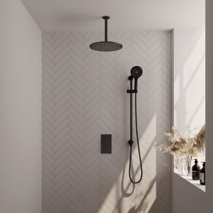 Brauer Carving 5-S-144 thermostatische inbouw regendouche 3-weg omstelling SET 48 mat zwart