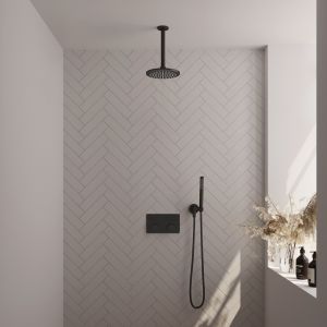 Brauer Carving 5-S-188 thermostatische inbouw regendouche met drukknoppen SET 53 mat zwart