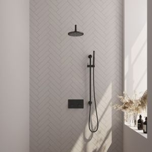 Brauer Carving 5-S-198 thermostatische inbouw regendouche met drukknoppen SET 63 mat zwart